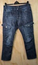AIRWALK Cargo Jeans Mens Size 34W 32L Blue Skate Scooter Utility Denim Y2K Retro