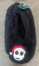 NEW-Nightmare Before Christmas Fuzzy Slipper Socks W/ Grippers Shoe Size 7-9.5 