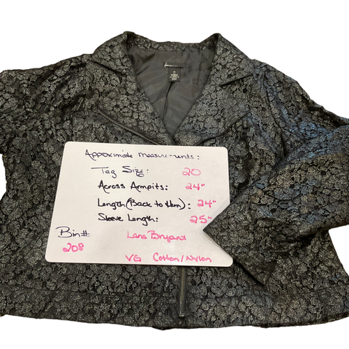 NEW LANE BRYANT PLUS SIZE LACE MOTO JACKET SZ 20 Black angled side zip dress - Picture 9 of 10