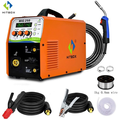Hitbox 3in1 Mig Welder MIG ARC TIG Gas Gasless Digital Display MIG250 New - Picture 22 of 22