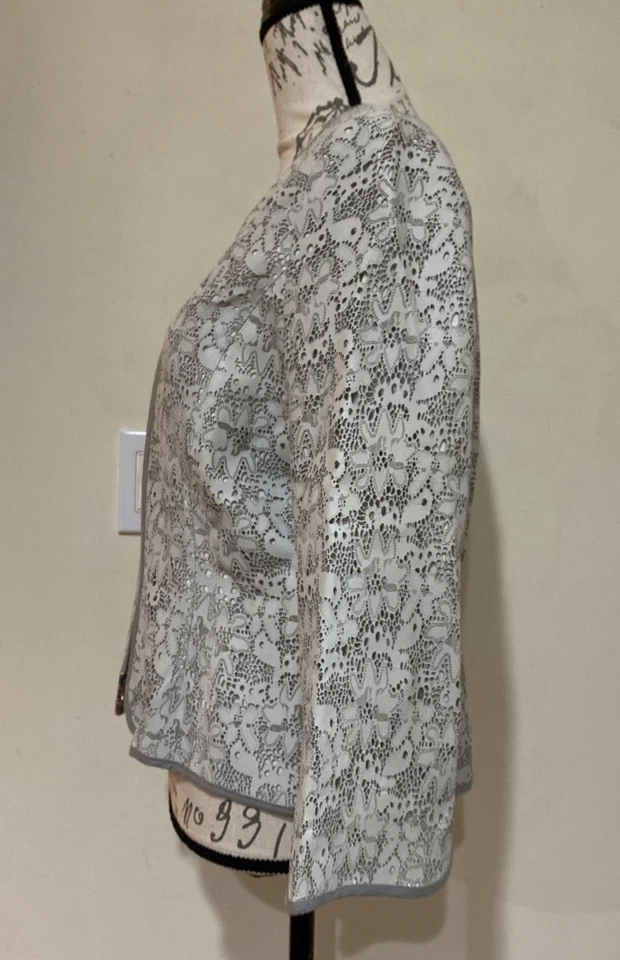 Chaqueta de cuero recortada Elaine Kim talla 8 Foto 4 de 4