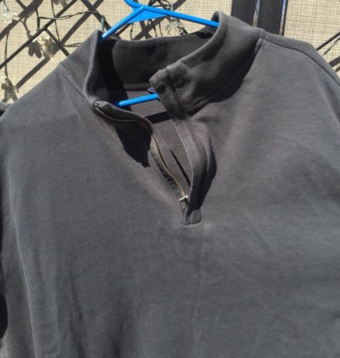 Roundtree & Yorke Cotton Sweater L/S Gray 1/4 Zip Pull Over Men's