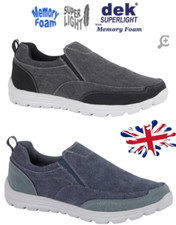 DEK SLIPON SHOES MEMORY FOAM FOOTBEDS SLIP ON GENTS MENS NEW SUPER LIGHT WEIGHT