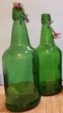 Trader Joe’s Green Glass Bottles w/flip top stopper (2 Bottle per Lot) No Label