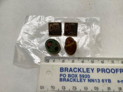CAMRA, Marston Pedigree, George Gale HSB beer metal pins/badges