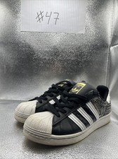 Zapatillas Adidas Originales Superstar Mujer TALLA 7 Negro Piel de Serpiente Zapatos FV3327