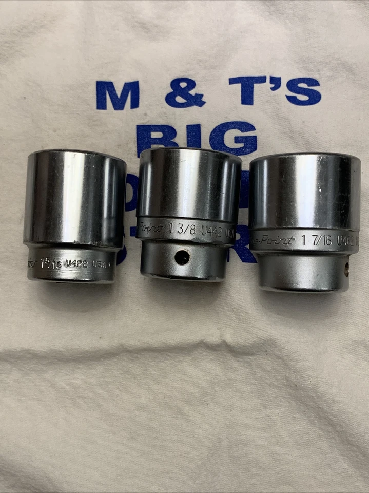 Blue-Point 3/4" Drive 12pt 3pc SAE Shallow Chrome Socket Set U422, U442, U462 - Image 2 of 4