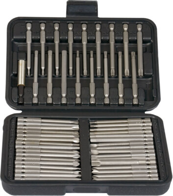 Projahn Securi Bit Box 50 teilig, mit Werkzeugkoffer, 6,3 / 1/4'' 75 mm