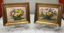 Vintage Framed C&A Richards Print AR Stutz Still Life Floral Boston MA Set Of 2