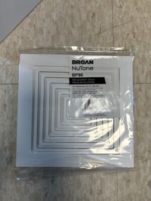 BP90 Grille For 688 Fan , White, 9 In. x 9.25 In. x 0.325 In. with 7.25 ...