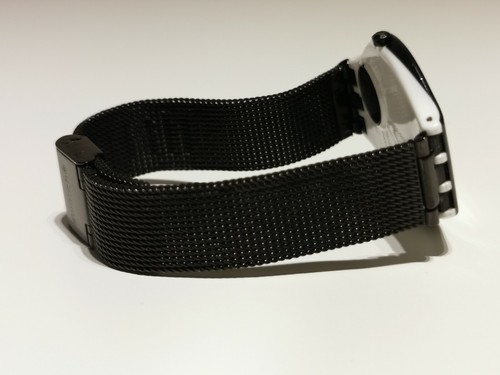 BEAUTIFUL SLIM 5mm BLACK AND WHITE PLASTIC LADIES MEN'S QUARTZ WATCH "SWATCH" - Picture 8 of 10