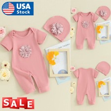 Newborn Baby Girls Floral Romper Bodysuit Jumpsuit Playsuit Outfit Clothes Sets