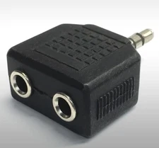 3.5mm Aux to 2 Dual Aux Splitter Audio Converter Adapter for iPod to Headphones