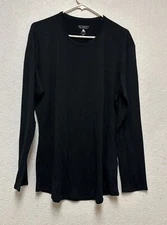 Seg'ments Women's Black Merino Wool Long Sleeve Shirt Sz XXL