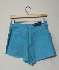 Vintage Gitano Denim Cut Off Shorts Aqua 28  Waist