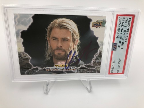 CHRIS HEMSWORTH PSA AUTO Signed card THOR: RAGNAROK grade MARVEL PSA GEM MINT 10 - Picture 5 of 10
