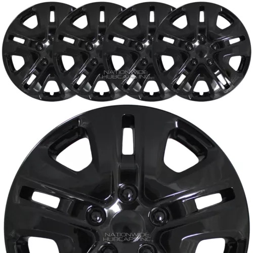 17" Black Set of 4 Wheel Covers Full Rim Hub Caps fit R17 Tire & Steel Wheels