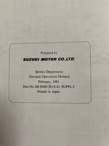 Original Suzuki GSX1100X 1981 Werkstatt Service Handbuch Nachtrag SR-8600 E-01 - Bild 3 von 5