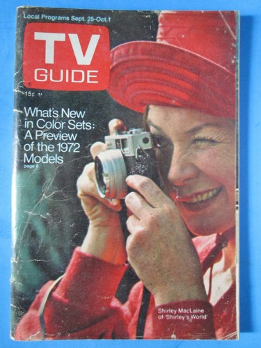 Shirley MacLaine TV GUIDE 1971 25. September - 1. Oktober Shirley's World Farbsets von 1972