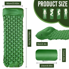 Camping Sleeping Pad, Ultralight Camping Mat with Pillow Built-in Foot Pump