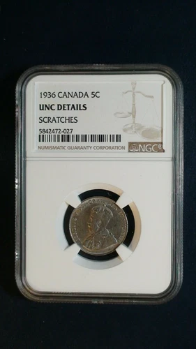 1936 Canada Nickel NGC UNCIRCULATED 5C Coin PRICED TO SELL RIGHT NOW!