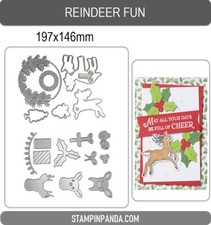 Z9320  REINDEER FUN Cutting Dies Clear Stamp ...
