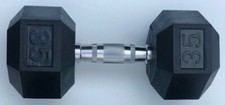 BRAND NEW 35LB SINGLE RUBBER COATED HEX DUMBBELL WEIGHT FOR COMMERCIAL GYM