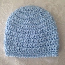 Hand Crocheted NEWBORN Baby Infant BEANIE CAP HAT Boys MADE IN THE USA
