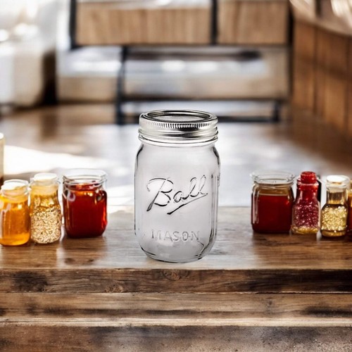 Ball 16oz Flute Glass Mason Jars | 3 Pack
