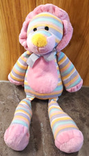 Plush Knit Toys R Us Animal Alley Lion 2008 Striped 13" Pink
