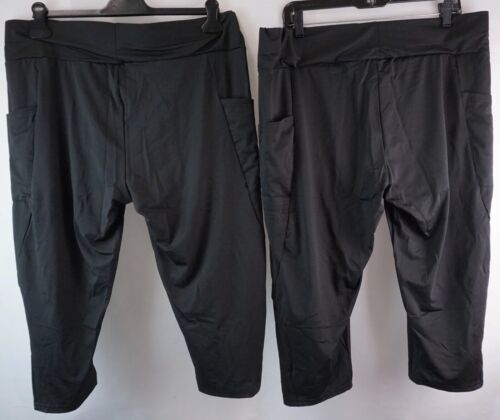 NWT Womens Black Yoga Leggings Crop Polyester Spandex Size 4XL - Picture 2 of 3