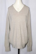 Vintage 1980s CHRISTIAN DIOR Oatmeal Beige V-Neck Sweater Size XL
