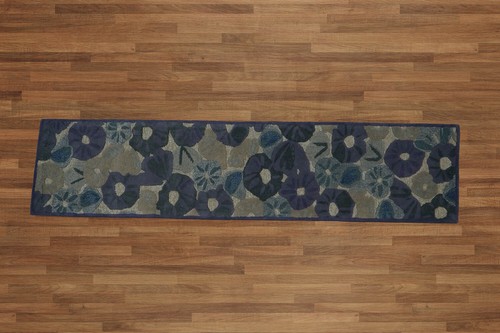 2'3"x10' Beige Hand Tufted Modern Wool & Bamboo Silk Area Rug - Picture 3 of 3