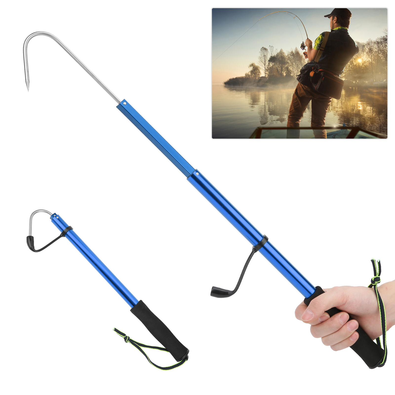 Fishing Gaff Stainless Steel Fishing Hook Telescopic Fishing Gaff For