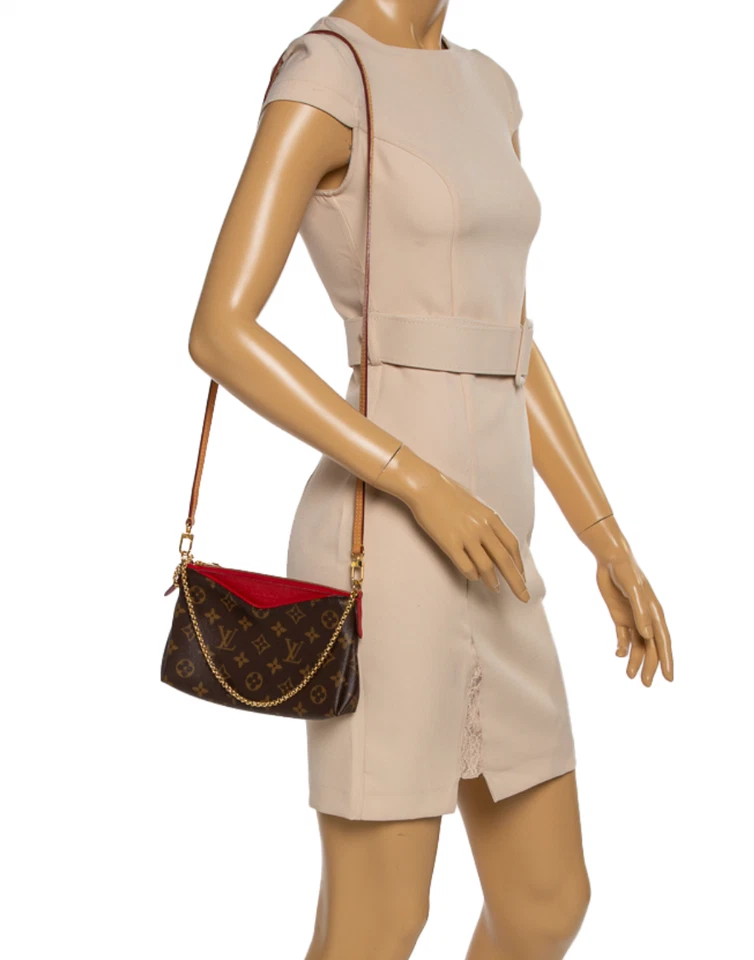 ❤️NUEVO BOLSO BANDOLERA LOUIS VUITTON Pallas Clutch Cadena Monograma Rojo JUEGO DE REGALO RARO Foto 4 de 4