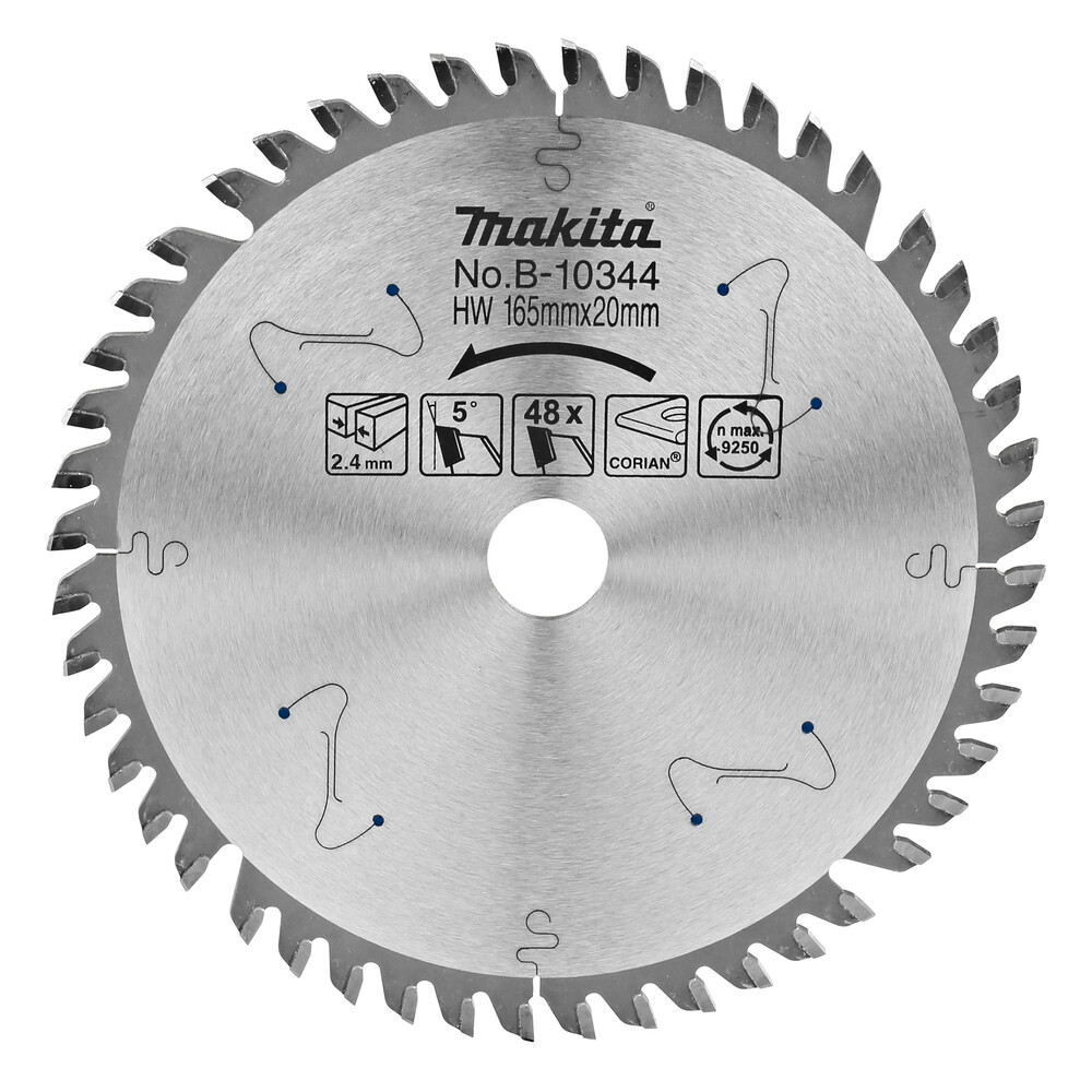 Makita B-10344 Lama per Corian 165x20mm 48T | Taglio Professionale