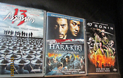 3 DVDs: 13 ASSASSINS + HARA KIRI - Tod eines Samurai +47 RONIN - NEUWERTIG!