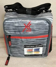 JAXX / Lunch Travel Bag / Insulated Tote  / 4 containers / 12 + warm or cold