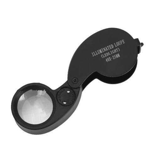 40x Small Size Magnifier With LED Lights Jewelry Watch Eye Glass Loop Pocket - Photo 1 sur 22