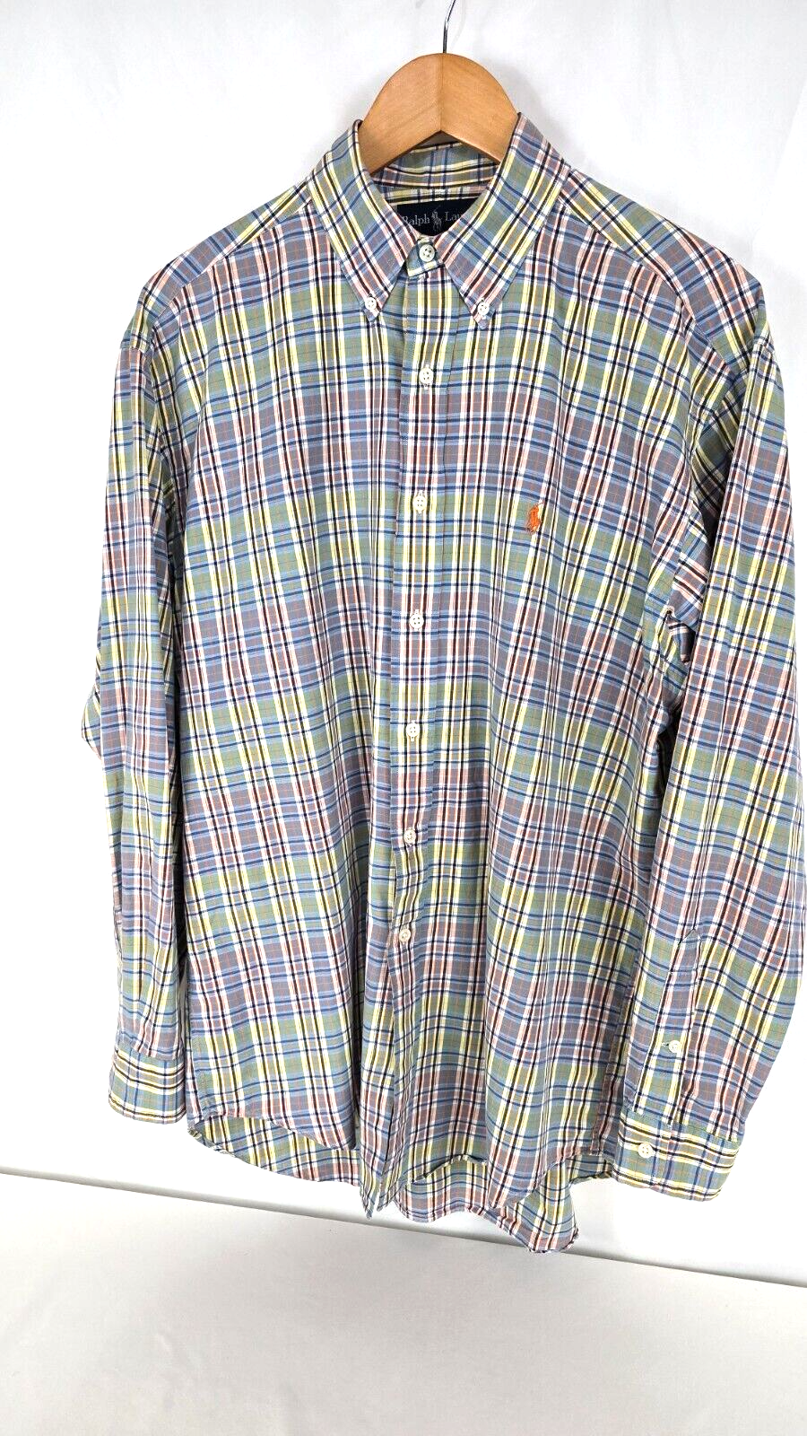 Polo Ralph Lauren camicia con bottoni Blake cotone colorato a quadri pony M L