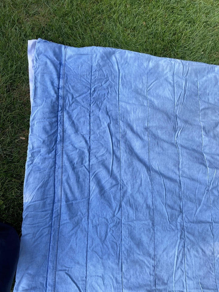 ¿Tommy Hilfiger vintage? Manta edredón doble vaquero azul claro 68x84" Foto 4 de 4