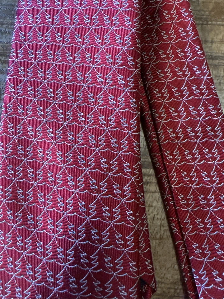 "Corbata alta de seda tejida roja Nordstrom diseño árbol de Navidad para hombre 3,25x64""" Foto 2 de 4