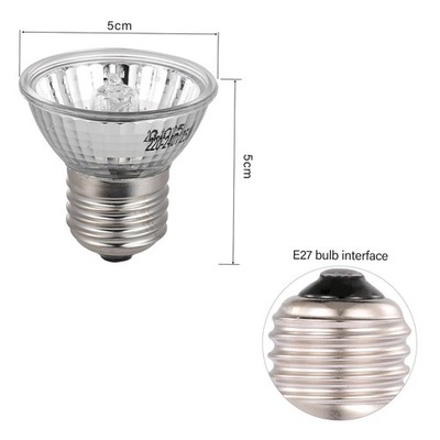 50W Halogen Heat Lamp UVA UVB Basking Lamp Heater Light Bulb For Reptiles SBFJ
