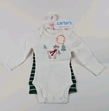 Carters Reindeer 1ST Christmas Baby Winter Set Newborn Pants Bodysuit 2 PC Deer