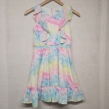 Blush by Us Angels colorful tie-dye fit and flare dress for girls size 8