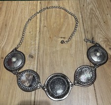 CHICO S Medallion Runway Belt Chain Extension Mother-Of-Pearl OS Adjustable Boho
