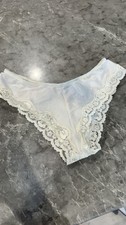 Silky Vintage second skin Sheer Mesh Panties Sissy High Cut Lycra Gusset Sz8/M