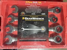 GearWrench 9309D 4 Pc. SAE Ratcheting Combination Wrench Set 12 Point