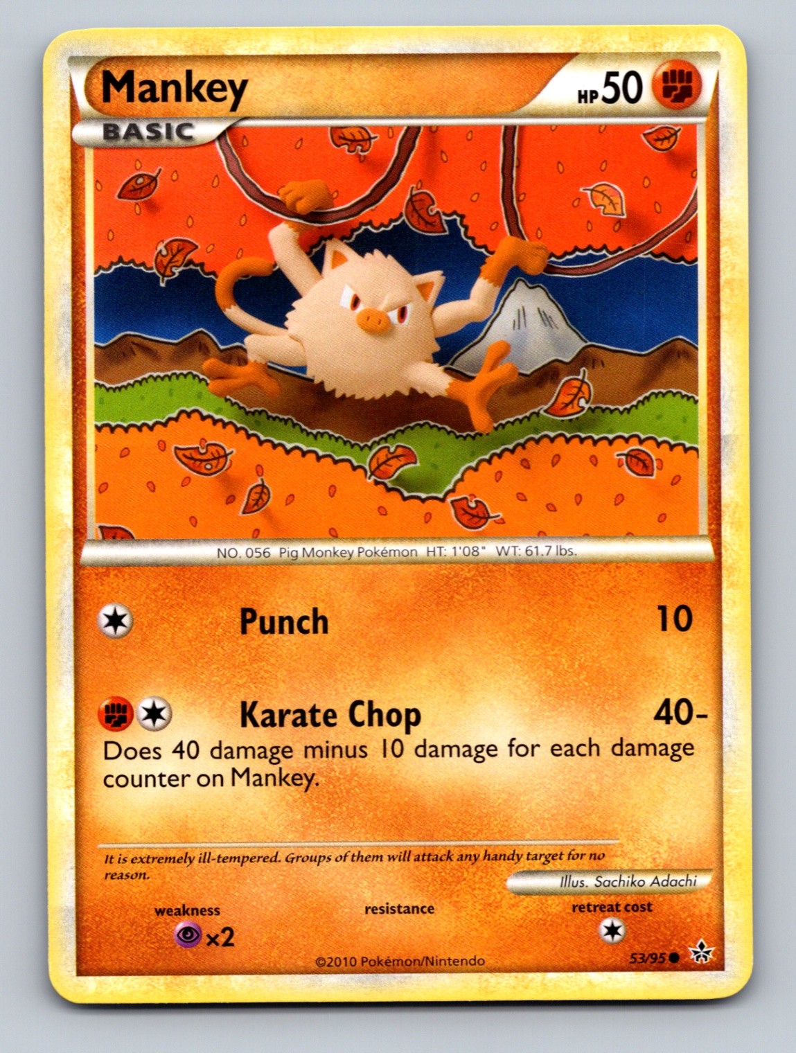 Mankey - 53/95 Common Unleashed - LP - NM Pokemon TCG