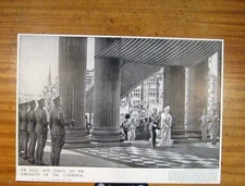 Original Old Antique Print King Queen ThreshCathedal Fine Art